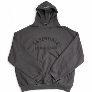 Fear of God Essentials Jet Black Oversized Hoodie